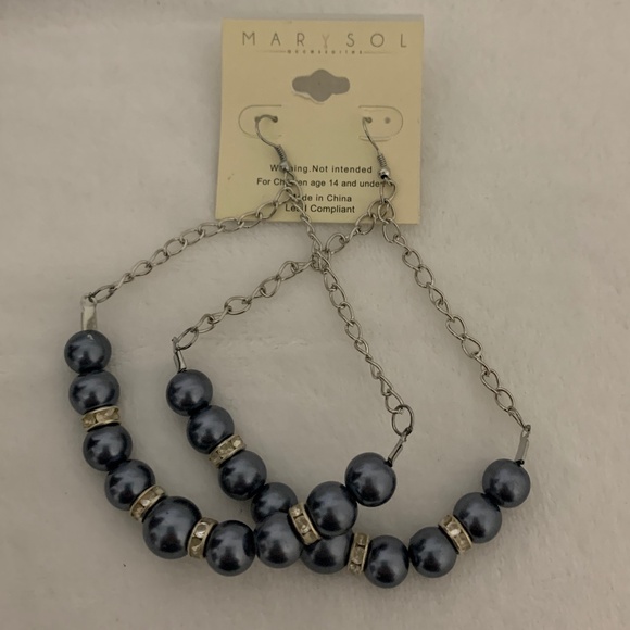 Jewelry - NWOT Marysol Earrings Slate Blue with Silver